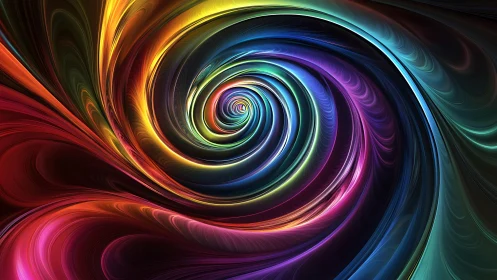 Radial chromatic vortex with layered spectral fluid dynamics