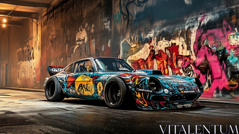 Street-lit drift legend wrapped in explosive graffiti color.
