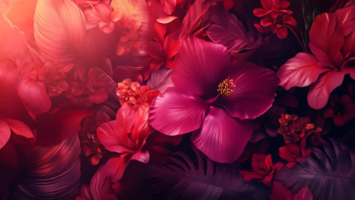 Luminous Floral Gradient with Radiant Petal Textures and Warm Light