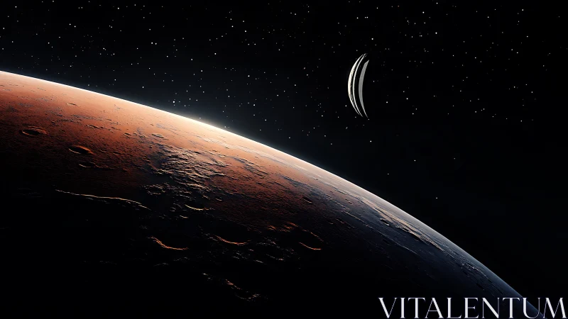 Obliquely lit Martian terminator reveals cratered basalt plain