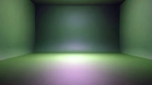 Soft green room glowing with gentle dreamy light.