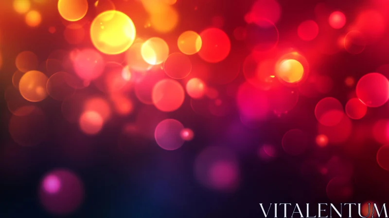 Vibrant red and orange bokeh lights abstract digital background.