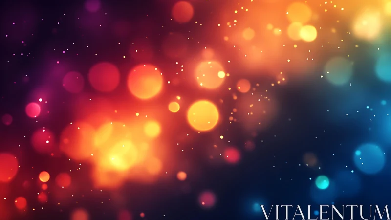 Vibrant bokeh abstract background with glowing colorful lights.