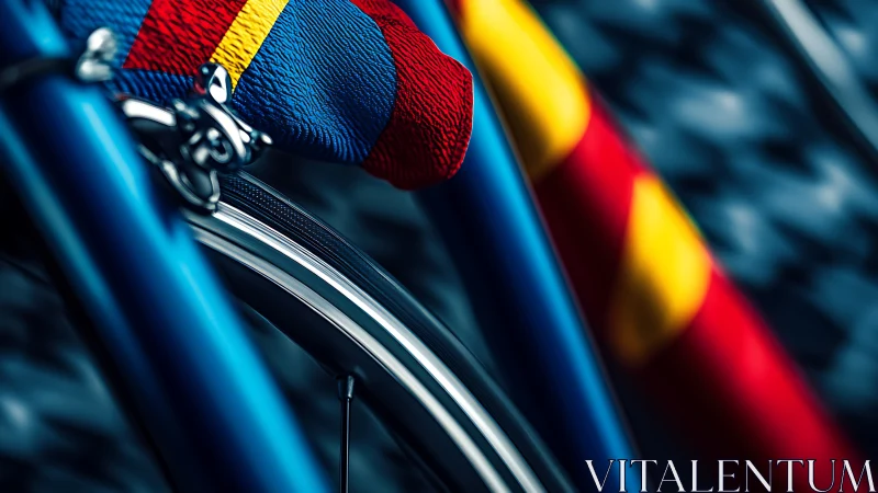 Military Medal and Tri-Colored Ribbon on Blue Uniform Base.