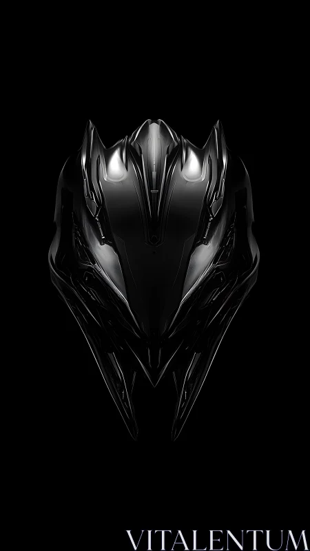 Midnight mech helm glows softly with sleek futuristic grace