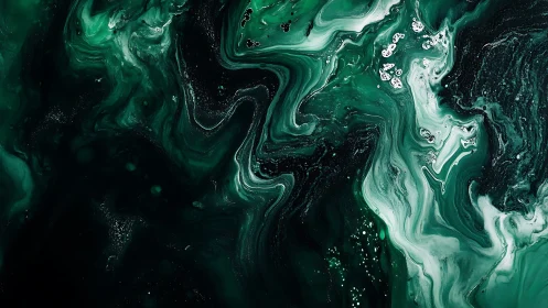 Emerald currents drifting through a dreamy cosmic tide.