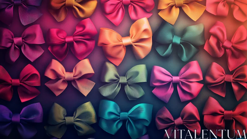 Ribbon chorus of neon bows in a softly glowing gridscape.