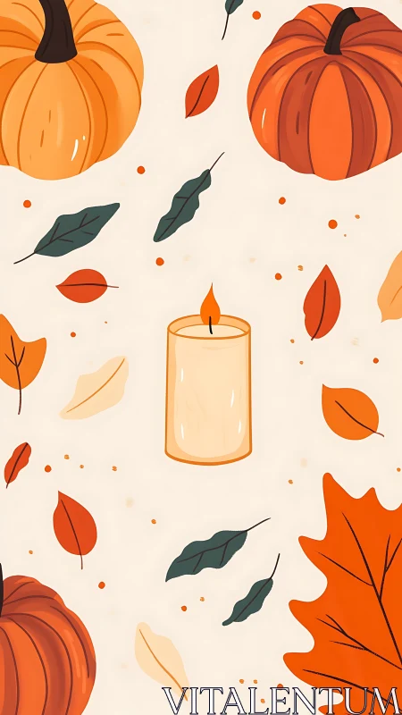 Candlelit pumpkins swirl through cozy autumn leaf confetti.