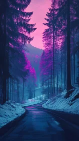 Neon Sentinels Guard Winter's Mystic Passage