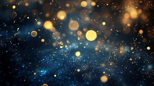 Stardust lanterns drift through midnight blue glittering skies.