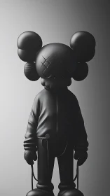 Monochrome vinyl-style figure with bulbous ears in shadow.