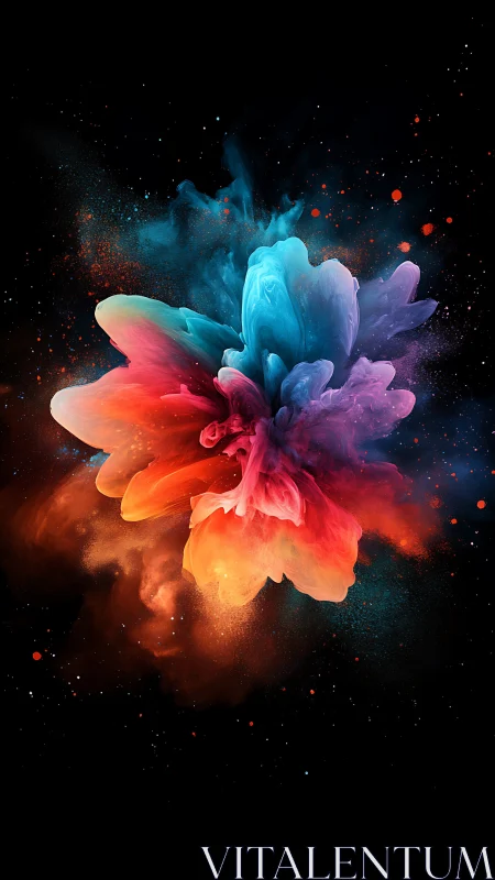 Nebular pigment bloom renders a chromatic cosmic explosion