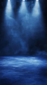 Tripoint stage wash on textured blue concrete under haze.