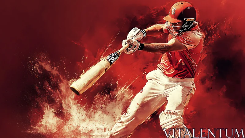 Dynamic digital painting captures cricket batsman mid-swing