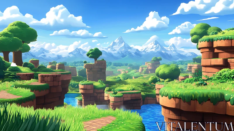 Enchanted Landscape: Brick Ruins Meet Mountains.