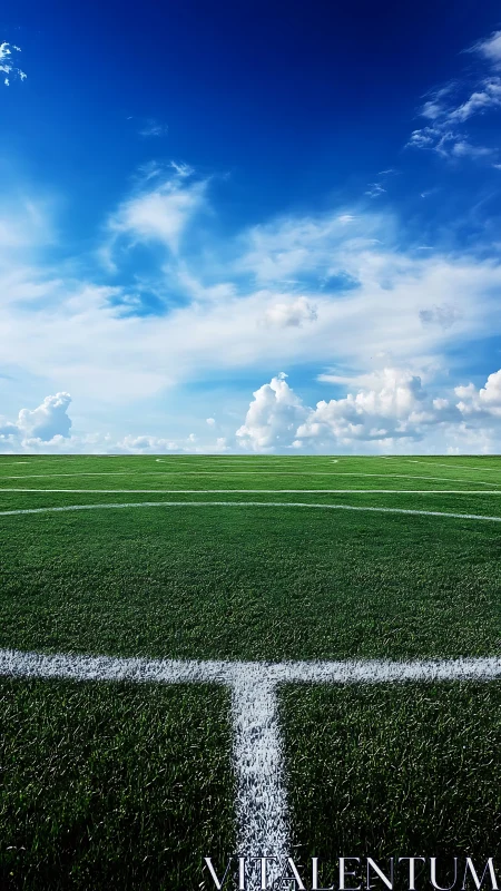 Silent kickoff circle under an enormous dreaming sky.