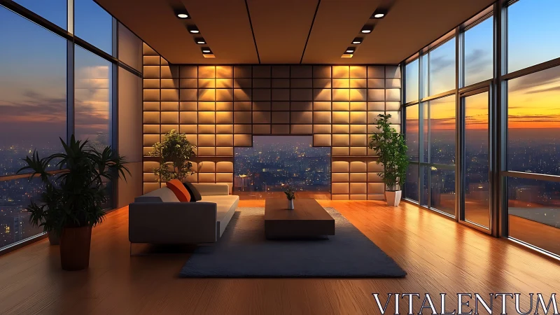 Skyline salon of sunset gold and urban hush dreams.