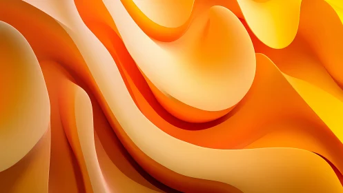 Sunlit folds of molten citrus drift in smooth abstraction