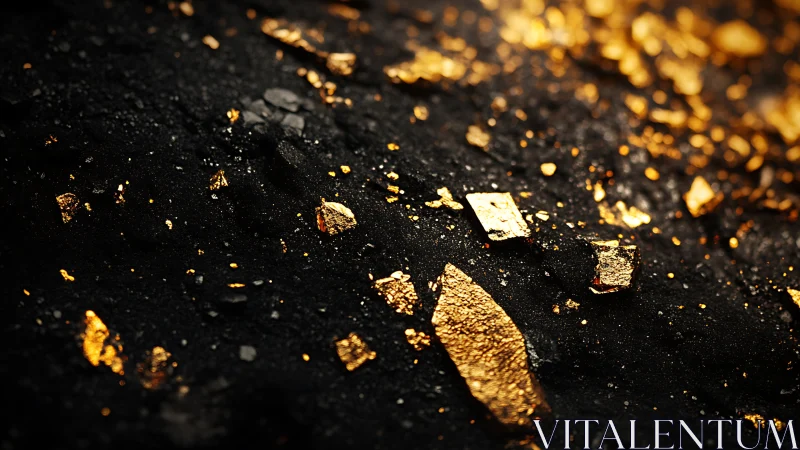 Gold shards on midnight ash, scattered like quiet fireworks.