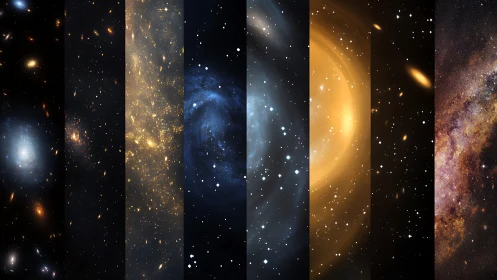 Striped cosmic panoramas show layered deep galaxy fields