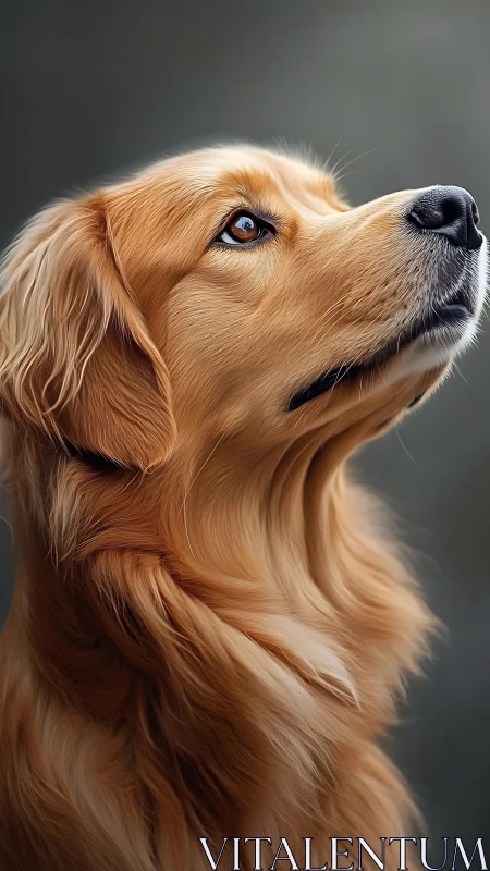 Golden retriever portrait captures soulful, softly lit gaze