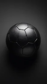 Matte black soccer ball rendered with controlled specular highlights