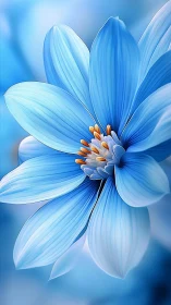 Azure Cosmos Flower: Digital Botanical Study.