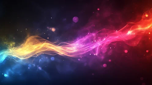 Chromatic plasma waveforms traverse a dark, nebulous field