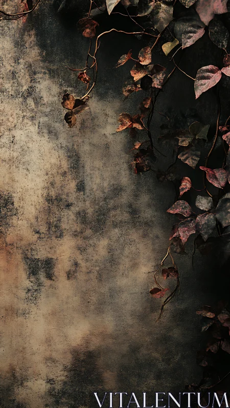 Twilight ivy curtain against weathered storywall backdrop.