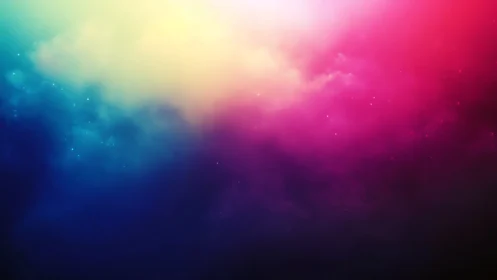 Soft rainbow nebula glow drifting through quiet night skies.