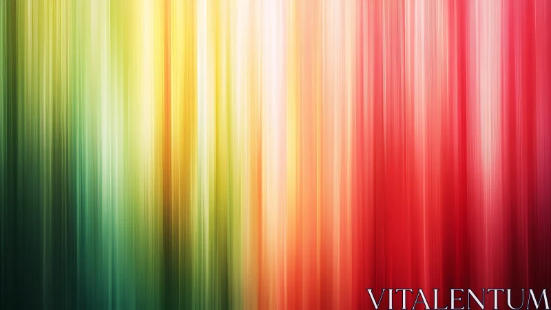 Vertical light streaks blend warm red yellow green spectrum.