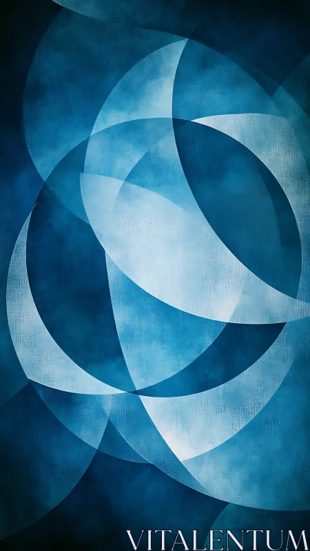 Overlapping translucent blue arcs on textured ground.