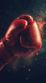 Crimson Boxing Gloves with Particle Explosion Effect.