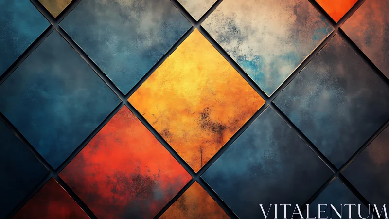 Geometric color blocks glow with warm and cool contrast.