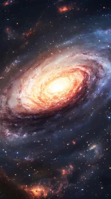 Spiral galaxy core glows with dense stars and bright gas