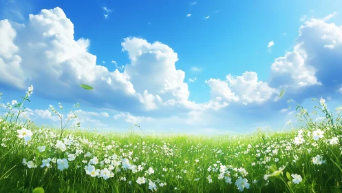 Cloud kingdoms drift above a meadow of whispering light