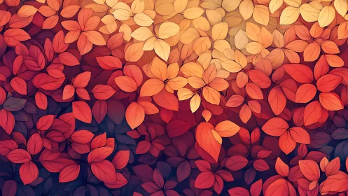 Glowing autumn leaves drifting in a cozy, colorful dreamscape.