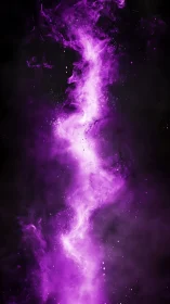 Luminous violet nebula stream twisting through darkness.
