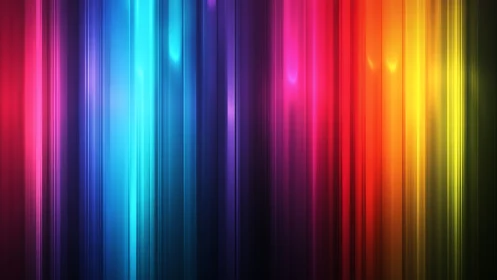 Vibrant neon light beams cascade in a seamless color spectrum