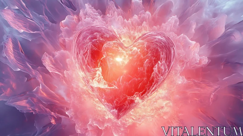 Luminous Heart: Celestial Fusion of Fire and Bloom.