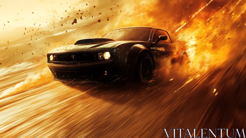 Ballistic muscle car outruns directional firestorm ignition.