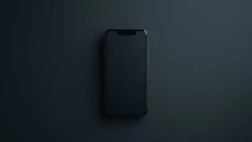 Modern Smartphone Notch Display Against Dark Studio Backdrop