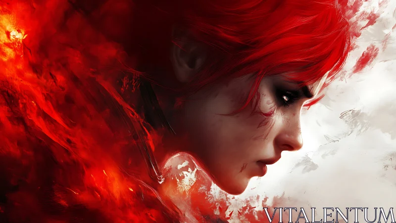 Fireborn warrior studies a fragile world in burning silence