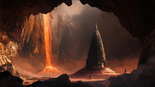 Lavafall shrine ignites a hidden cavern of quiet worship.