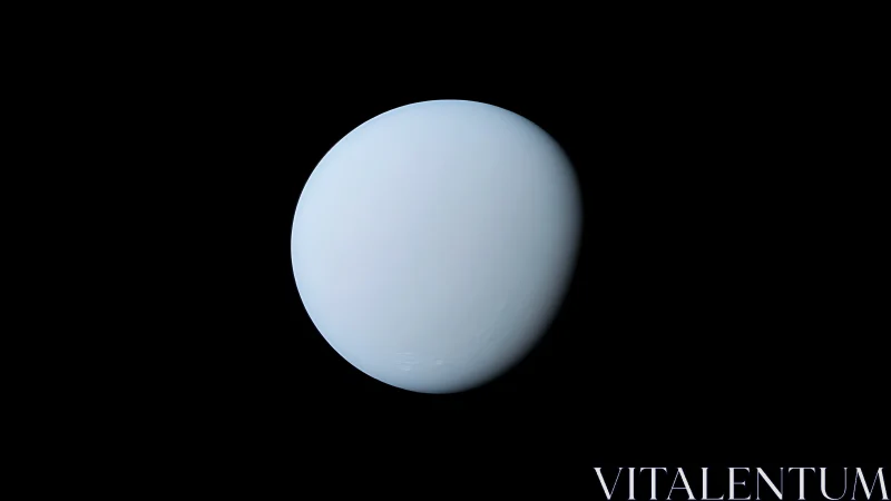 Distant blue planet sphere isolated against deep black space.