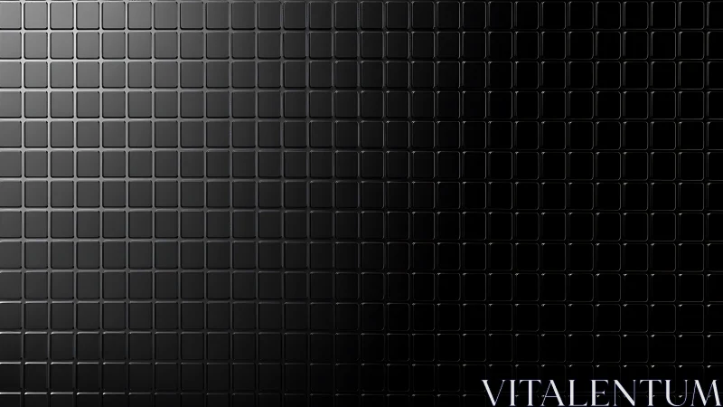 Grid-aligned glossy black tiles render with lateral light gradient