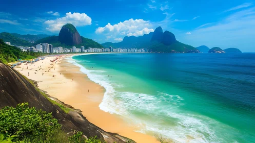Ipanema Beach Rio de Janeiro Aerial Coastal View