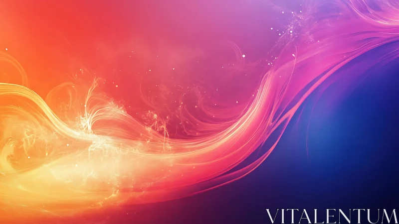 Flowing abstract light waves in warm gradient colors.