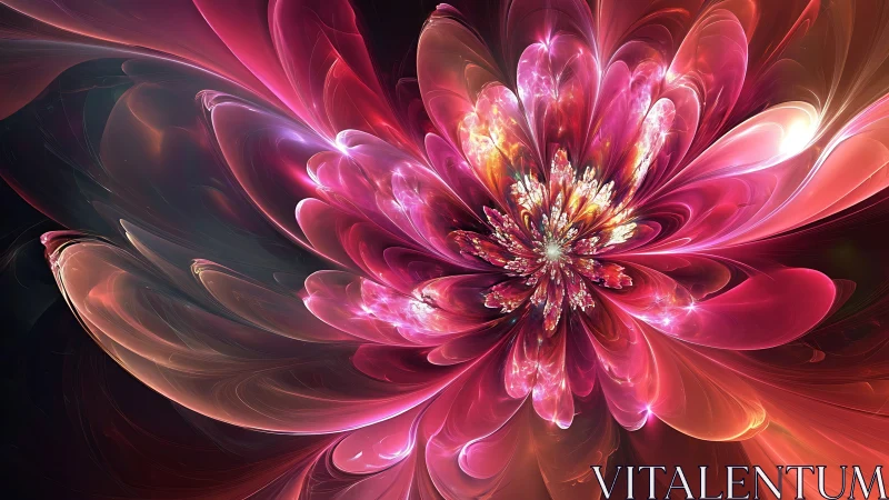 Fractal floral bloom with luminous radial petal architecture.