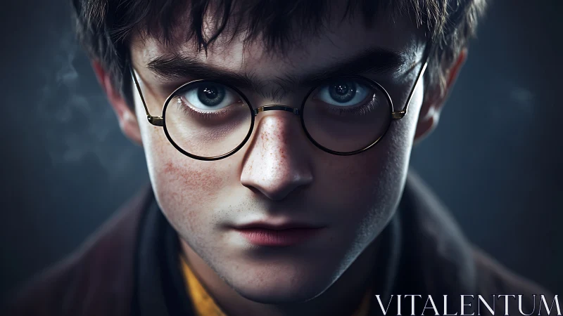 Young male subject stares into camera with intense focus